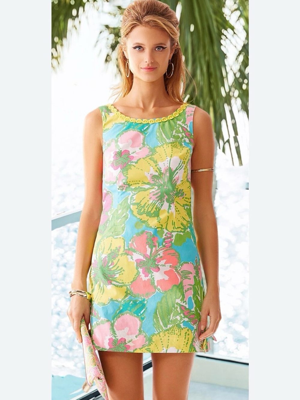 LILLY PULITZER Delia Shorely
Big Flirt Floral Lace Shift Dress, multi color